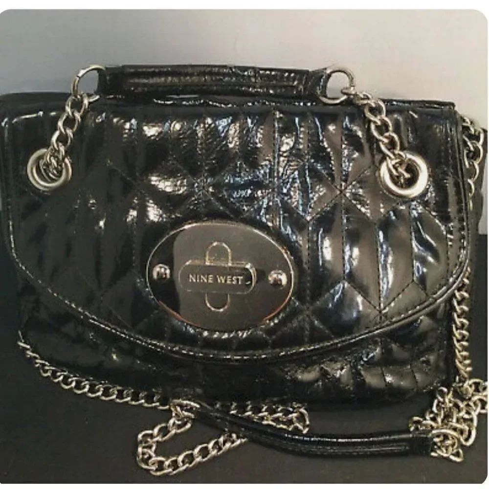 Nine West Black Patent Leather Crossbody